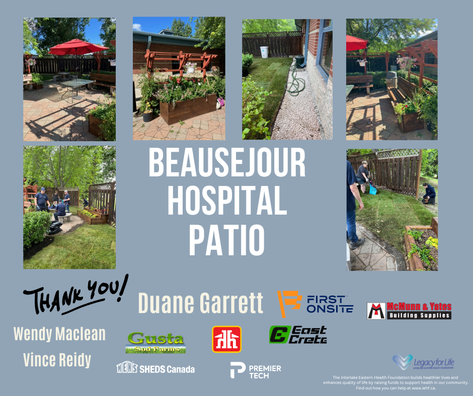 Thankful Tuesday – Community supports Beausejour Hospital Patio!